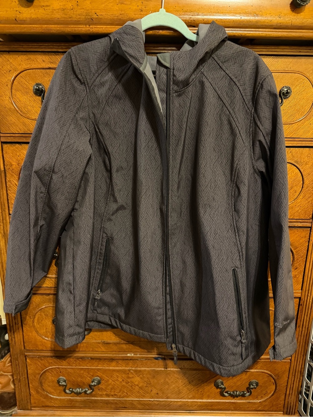 Women's Herringbone Print Hooded Jacket with soft lining